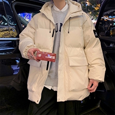 秋冬港风连帽时尚棉衣袖章标志宽松加厚冬季外套MY9319P-95，男装棉衣，电商A128