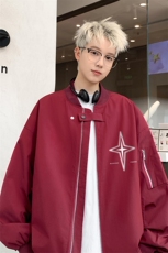 港风24新款春季时尚棒球服印花情侣夹克外套F363P65控88，男装夹克，电商A247