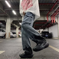 牛仔裤男夏季潮大码休闲火焰十字架印花牛仔裤N218P42，男装牛仔裤，星座1116-2