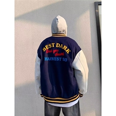 刺绣字母棒球服外套男女春秋款潮宽松设计感情侣夹克上衣JK8013，男装夹克，星座516A