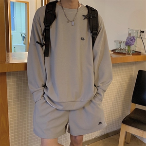 华夫格运动套装男女春季新款港风复古时尚休闲情侣两件套TZ40-P45图片