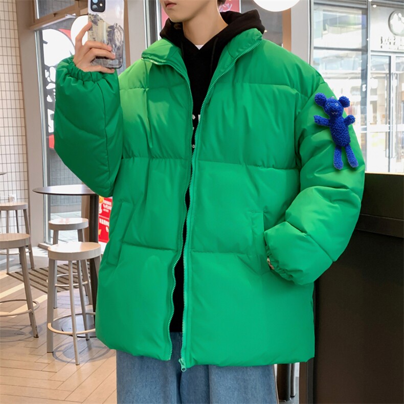 涂层面料绝不跑棉2025冬装棉衣小熊挂件棉服纯色面包服棉袄外套,男装棉衣,星座207