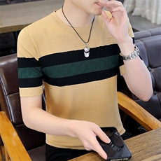 7930-P45夏季休闲时尚短袖毛衣男打底衫欧货T恤潮牌针织衫，男装T恤，电商D310B-1
