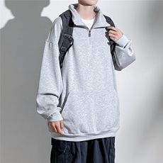 1360克重磅半拉链POLO衫50%棉50%涤纶大码M-5XL卫衣男WY77077P65，男装Polo衫，星座226-2