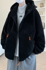 支持二开秋冬颗粒绒外套男女纯色连帽加绒加厚羊羔绒棉衣931-P110，男装棉衣，电商A441