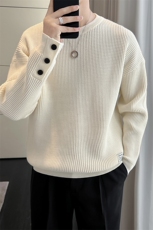 B353MY909P80黑色2025秋冬男士常规版型潮版针织衫套头毛体男，男装针织衫/毛衣，电商B353