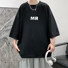 Q11253-P30春夏季七分袖t恤男大码五分袖男短袖中袖大皂风，男装T恤，电商A040