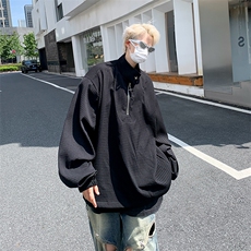 WY102-P40美式华夫格立领拉链卫衣，男装卫衣，星座1501-1