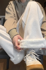 8XL-M特大码工装加绒裤男纯色宽松裤卫裤休闲基础款K995P65，男装休闲裤，电商D206-1