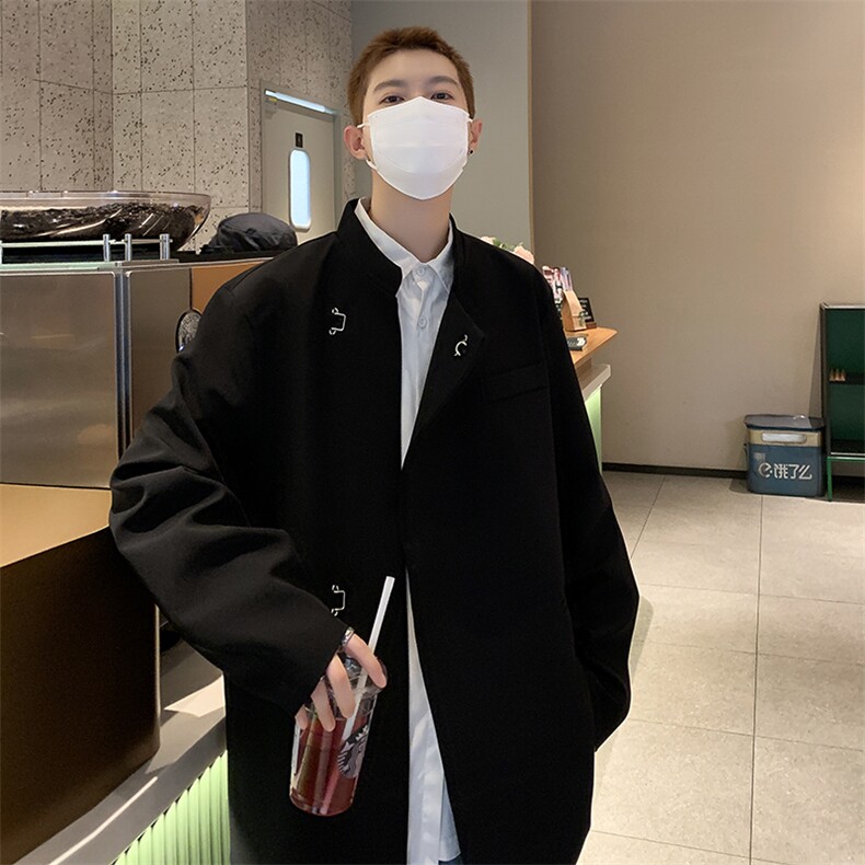 Wt34-P60美式痞帅垫肩中山服夹克图片