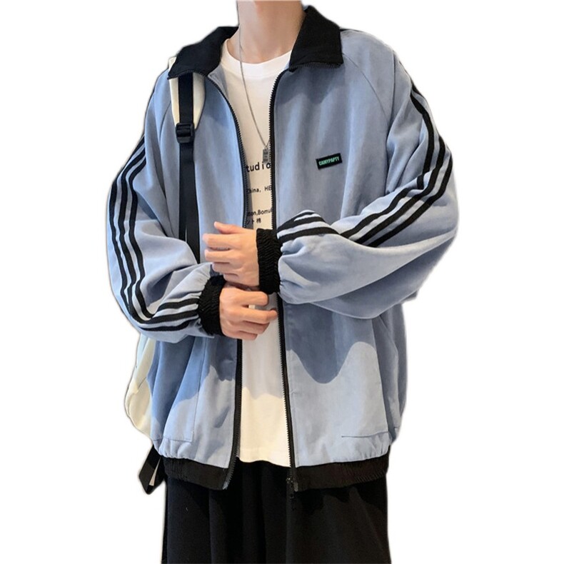 910A-DY23-P85控108秋装条纹小清新夹克女韩版情侣休闲运动外套男,男装夹克,星座910A