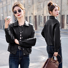 2025年春季百搭短款皮外套，女装皮衣，魅家