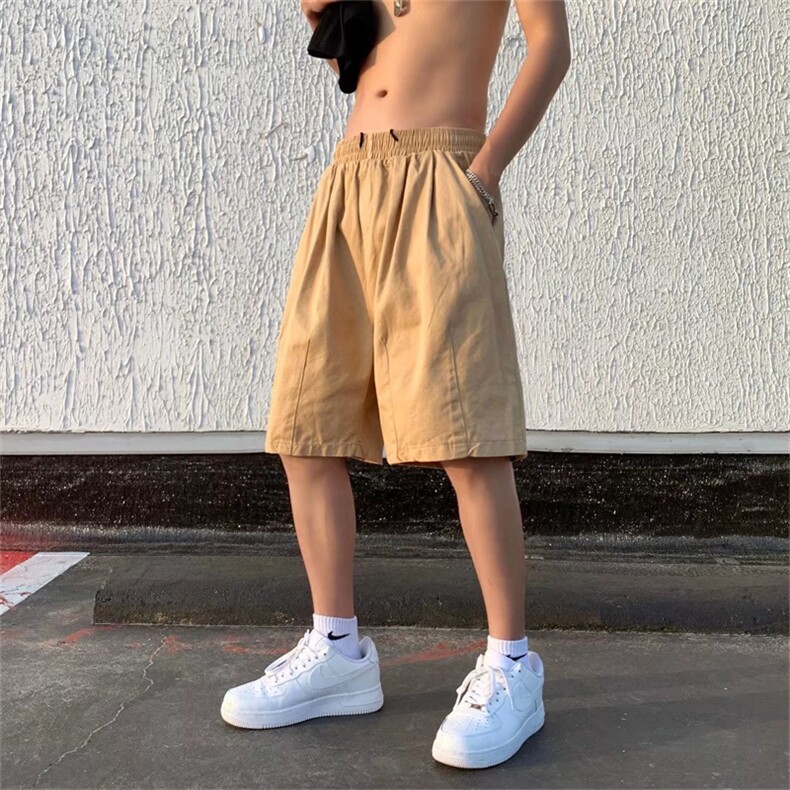 夏季五分裤男宽松直筒短裤港风ins潮牌休闲工装阔腿中裤DK903-P28图片