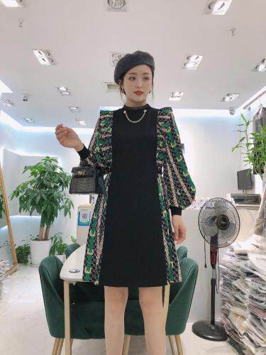 【现货】花色拼背连衣裙图片