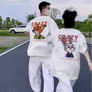 不一样情侣装夏季短袖2025新款潮流牌小众设计高级感t恤半袖衣服,女装T恤,电商B245