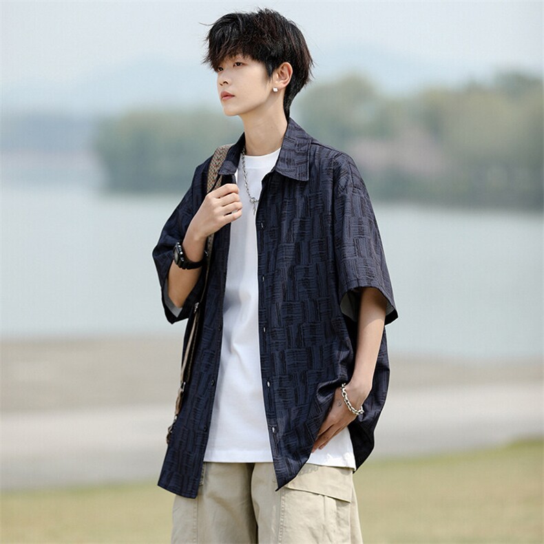8XL-M花衬衫男款短袖夏季冰丝薄款花衬衣大码寸衫外套DC28013P38图片