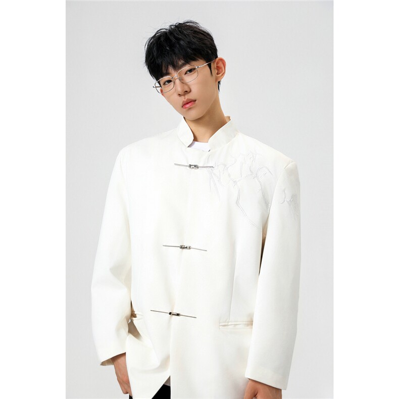 可二开「折棘」荆棘立体绣设计大码M-5XL中式西服XF78058P90控138,男装西服,星座226-1