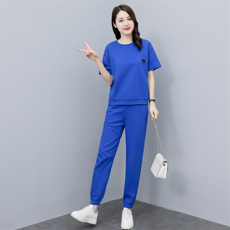 2023春季短袖圆领休闲时尚运动套装，女装运动套装，凯瑟曼