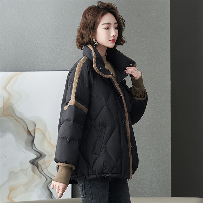 2023冬装新款时尚百搭潮流气质短款休闲减龄小个子棉服外套女图片