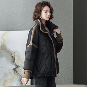 2023冬装新款时尚百搭潮流气质短款休闲减龄小个子棉服外套女图片