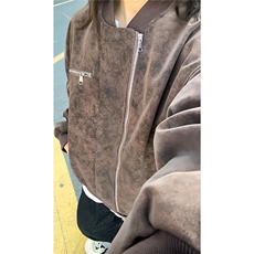 特批60数据飞行夹克外套双拉链教练翻领拉链PU皮外套JK3035，男装夹克，电商A128