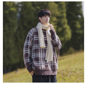 B299-M839 格子针织慵懒日系港风毛衣 P58X88（大货已入仓），男装针织衫/毛衣，电商B299-1