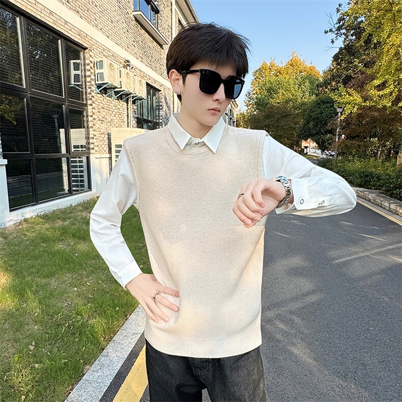 店主风小伙秋冬针织假二件毛衣男301A-1/M80/P75，男装针织衫/毛衣，星座301A-1