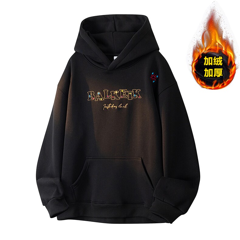 高品质秋冬加绒卫衣连帽上衣D329-QM255-加绒P65-控98，男装卫衣，电商D329