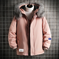 MM48062-P130冬季大毛领衣男士大码加厚袄男服网格，男装棉衣，电商A040A