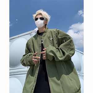 DHY170-P64；美式复古外套2023设计感小众秋冬季飞行员夹克棒球服图片