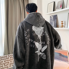 直播品质500克重磅潮牌美式做旧炒雪花水洗加绒卫衣H363JR特P65，男装卫衣，电商A486