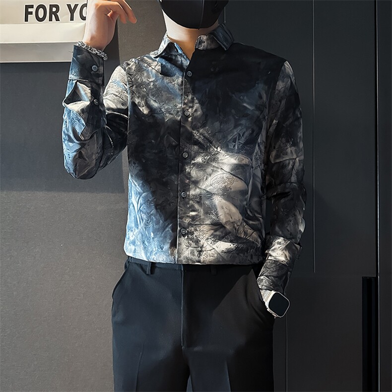 店主风英伦衬衫男印花提花社会小伙高档面料301C-CS10-特P60控89,男装衬衫,星座301C（原B323）
