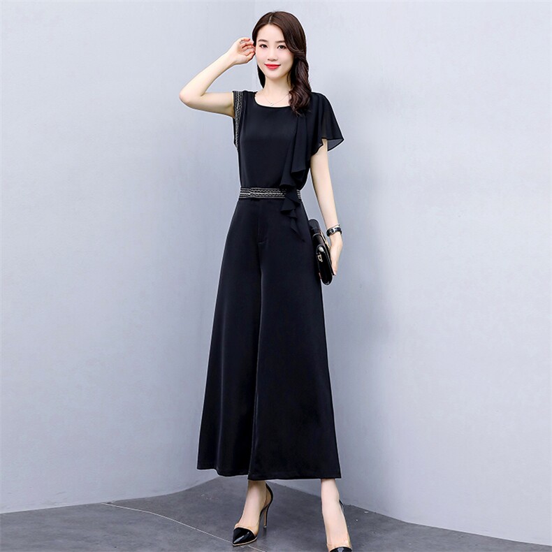 高级感职业套装女2023年夏季新款时尚气质女神范垂感阔腿裤两件套，女装套装/套裙，火爆靓佳人