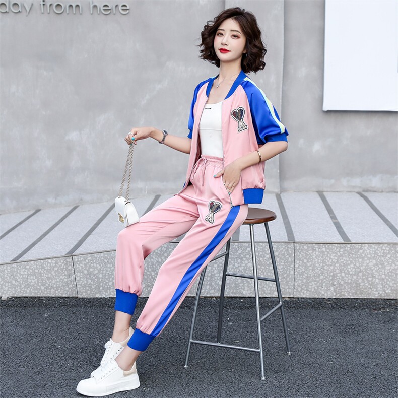 2022年夏季华尔缎亮钻爱心装饰时尚洋气,女装套装/套裙,韩蜜菓