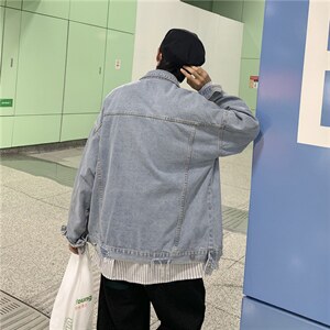 春秋季潮牌ins破洞牛仔外套男士潮流青少年宽松工装夹克JK456-p65,男装夹克,星座1008