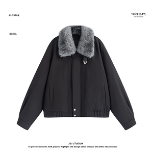 平铺~新标90白鸭绒美式毛领休闲羽绒服外套 E104/P238图片