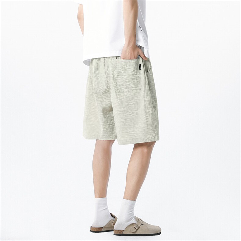 B258-K2889-P19控39.9抖音品质泡泡纱短裤成分聚酯纤维,男装牛仔裤,电商B258