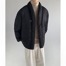 MH02-P125设计感无领棉服简约纯色保暖棉衣加厚外套男，男装棉衣，星座1501-3