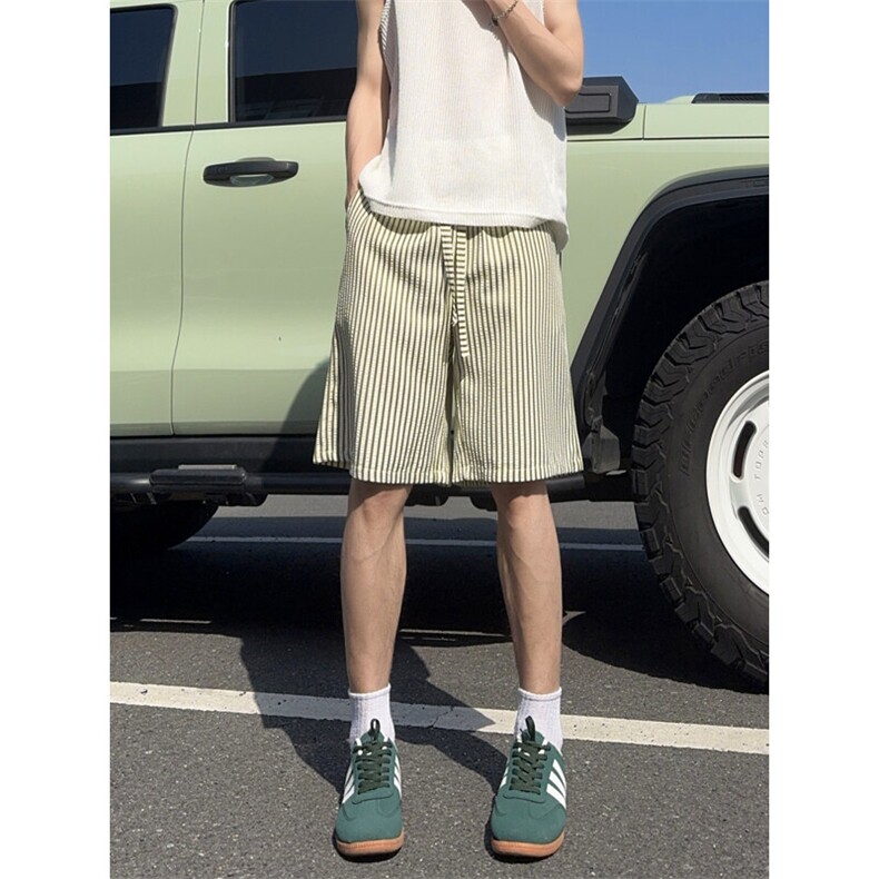 B221美式ins高街暗黑条纹短裤五分裤LK25471-特P18控38,男装牛仔裤,电商B221