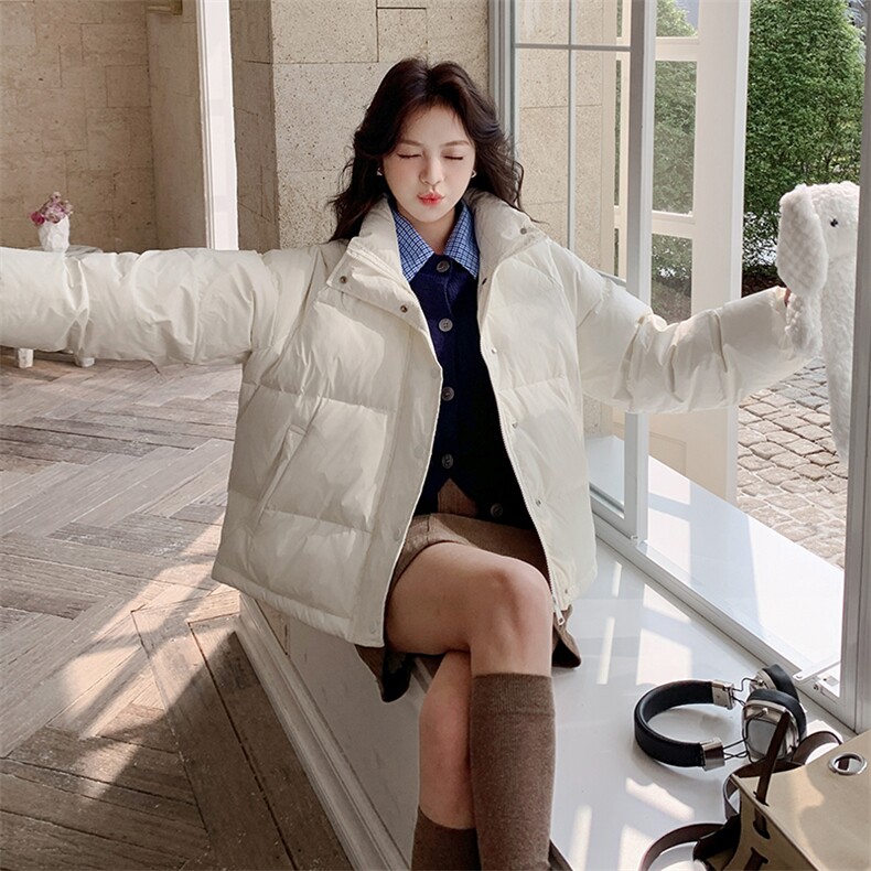 白鸭绒白色短款羽绒服女冬季新款小个子外套193A536P200K280，女装羽绒服，浙宝193A