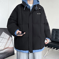 冬季加厚连帽棉服男格子假两件棉衣潮流棉袄青年A266-WMY2311-P75，男装棉衣，电商A266