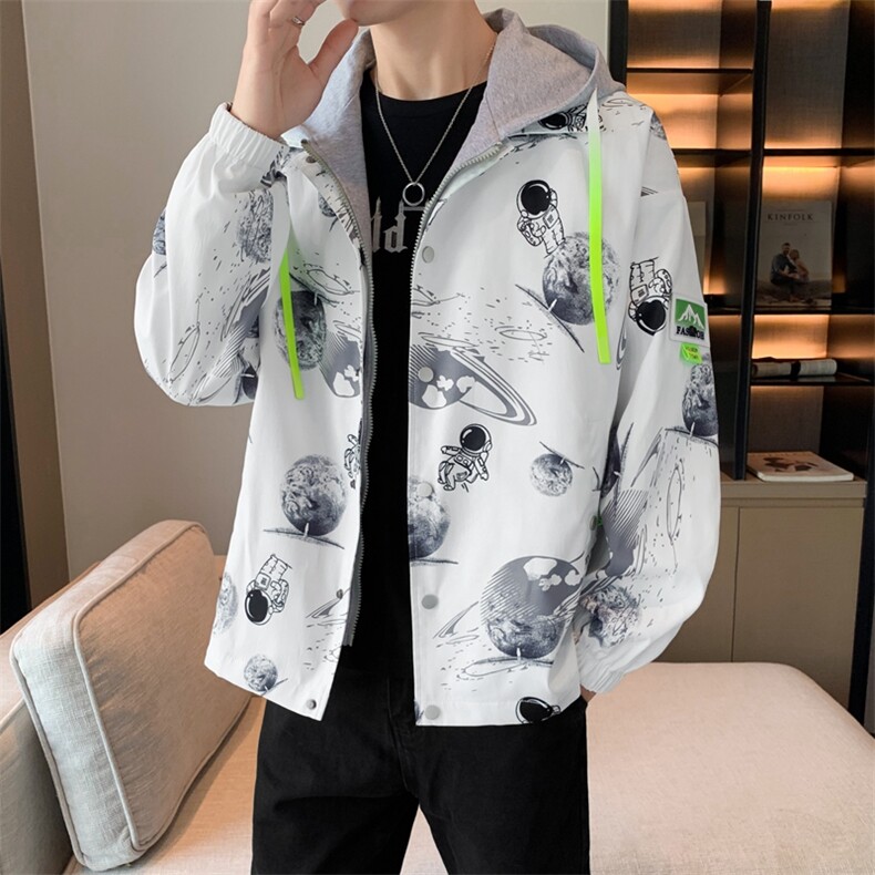 2025春季夹克男潮流时尚休闲夹克连帽假两件夹克A210-jk217-P80,男装夹克,星座210-3