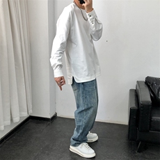 日系基础百搭长袖t恤男高品质圆领百搭上衣打底衫潮T1130-P38，男装T恤，星座308B-2