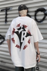 B239-1177-P28字母抽象印花体恤夏季高克重落肩袖短袖T恤美式，男装T恤，星座514-2(原B239)