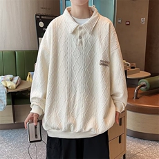 T48-P39休闲宽松长袖Polo衫卫衣男士秋季新款潮牌翻领青少年，男装Polo衫，电商B323A