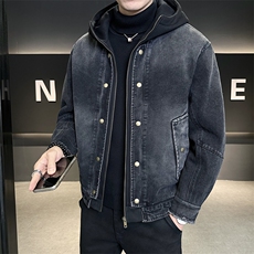 标50白鸭绒假两件牛仔面料羽绒服男宽松版B317-Y789-P258，男装羽绒服，电商B317