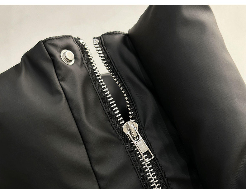 现货5W件冬季三防重磅硬挺boxy短款羽绒立领PU皮棉衣外套加厚棉服,男装棉衣,电商A443