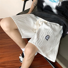 港风冰丝弧形特色面料短裤男士中裤男潮流五分裤DK8782P40控59，男装休闲裤，星座227-7