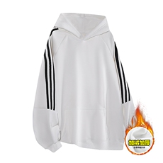 480G重磅加绒硬挺boxy男女秋冬美式高街结构三条杠织带卫衣厚外套，女装短外套，电商A486-1