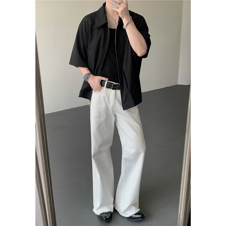 宽松五分袖男生衬衫KD676-P60,男装T恤,电商D312-1